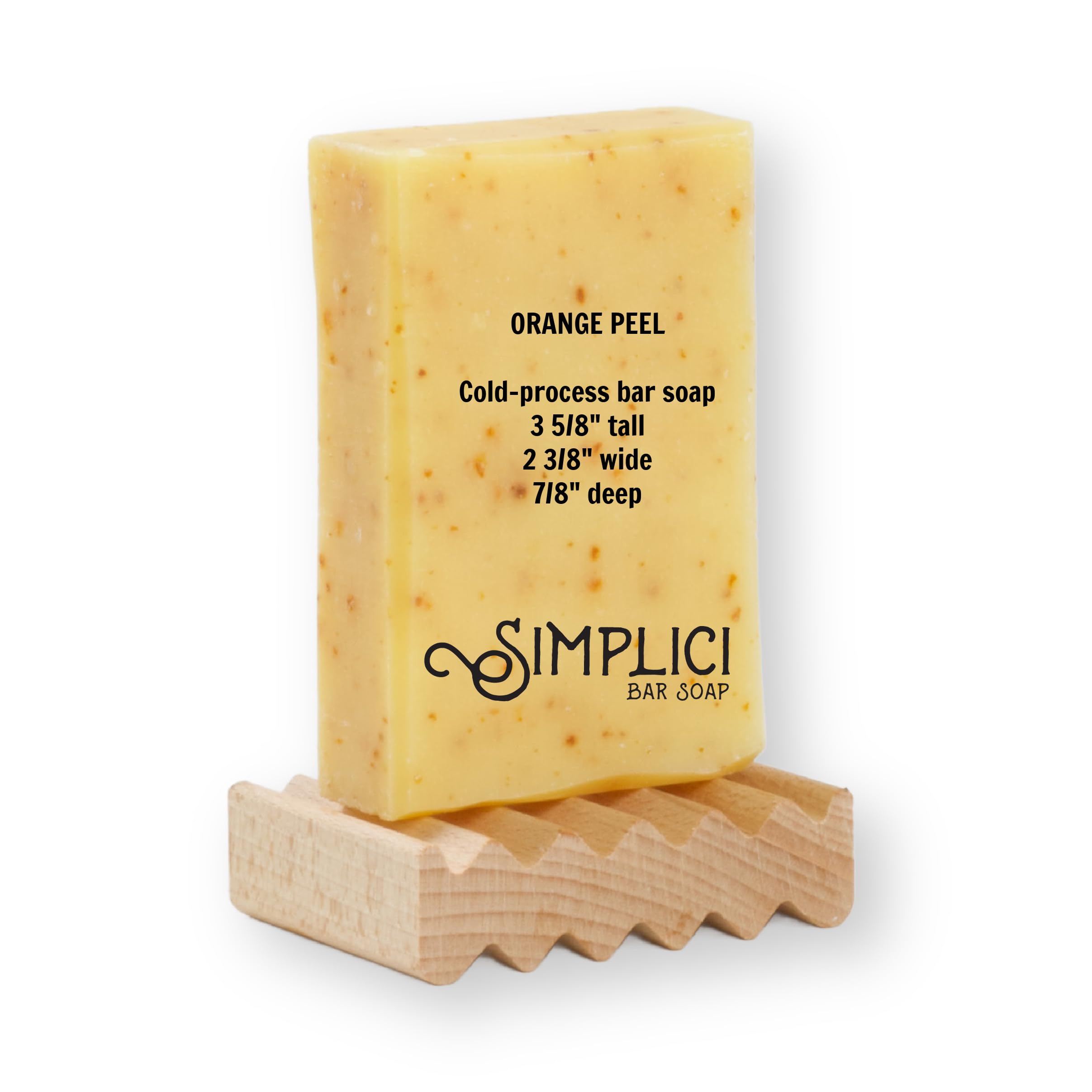 Simplici Orange Peel Natural Soap (exfoliating + pure essential oils) 6 Bar Value Bag. Palm Free.